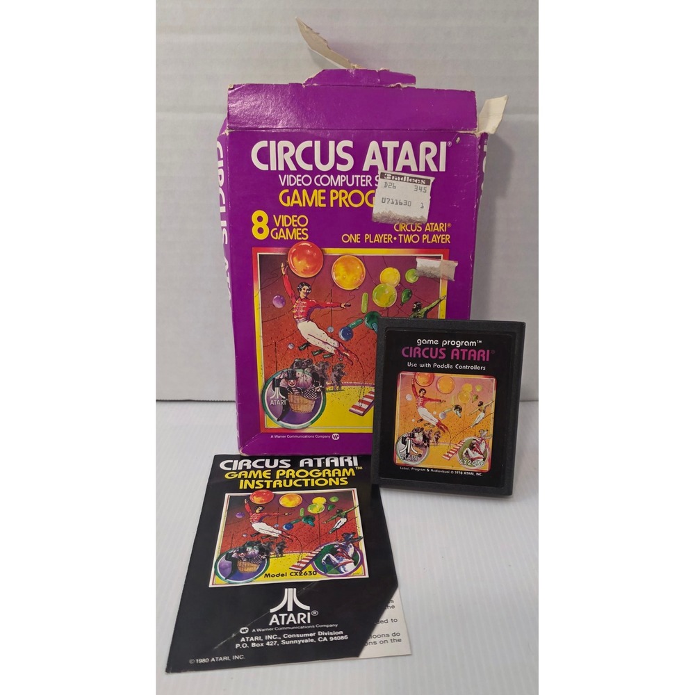 Atari 2600 Circus Atari‎ CX2630 CIB Complete in Box
